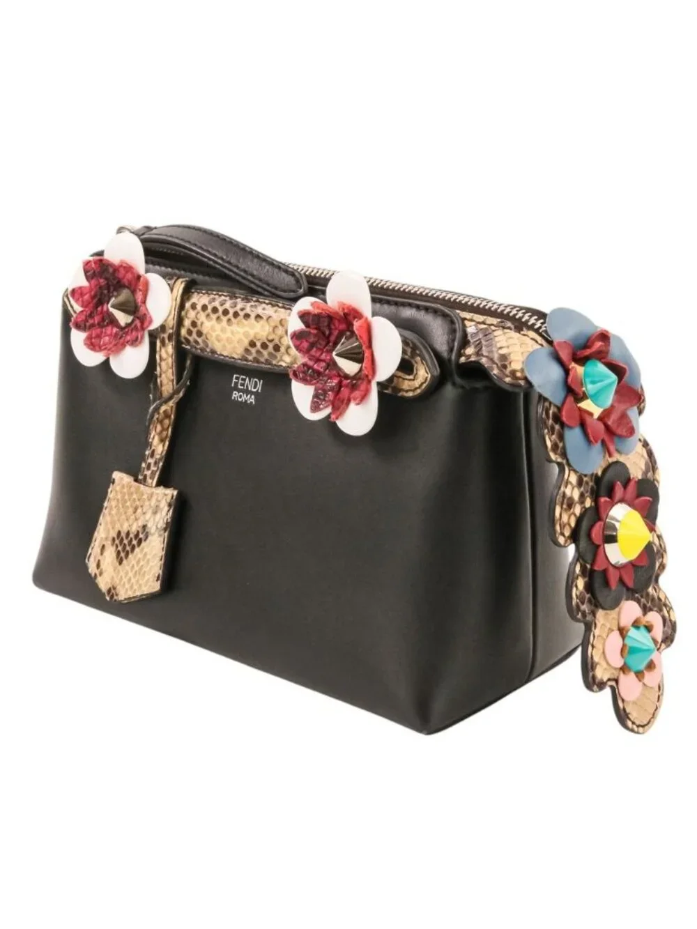Fendi by the Way Leather Mini Shoulder Bag Clutch Black